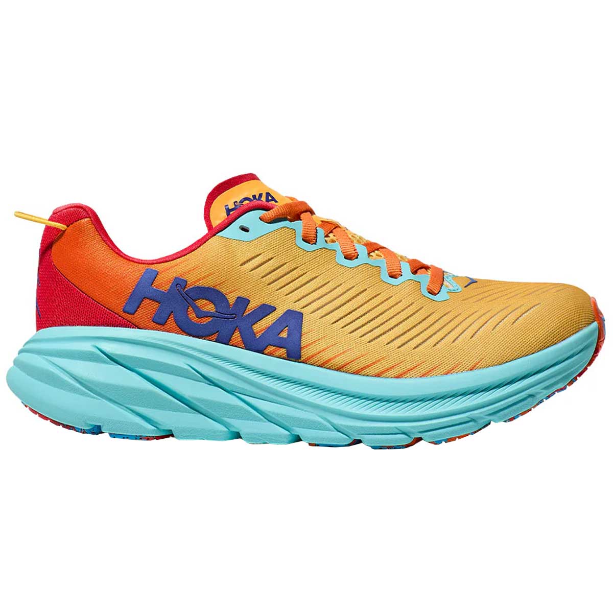 Tenis Hoka Running RINCON 3 Naranja Rojo Hombre