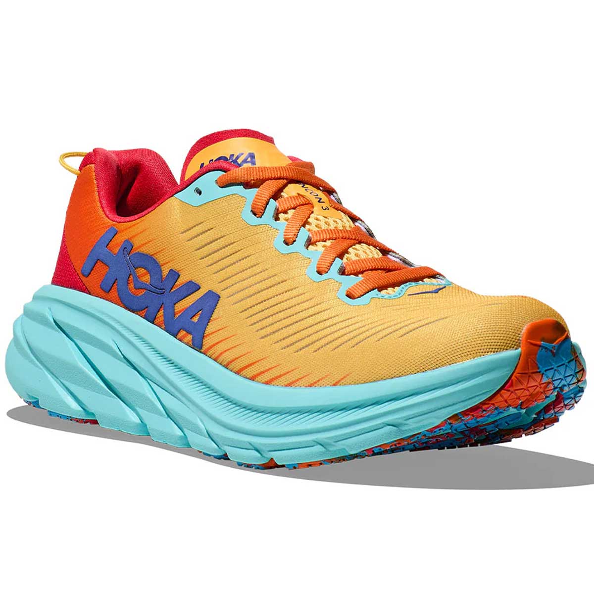 Tenis Hoka Running RINCON 3 Naranja Rojo Hombre