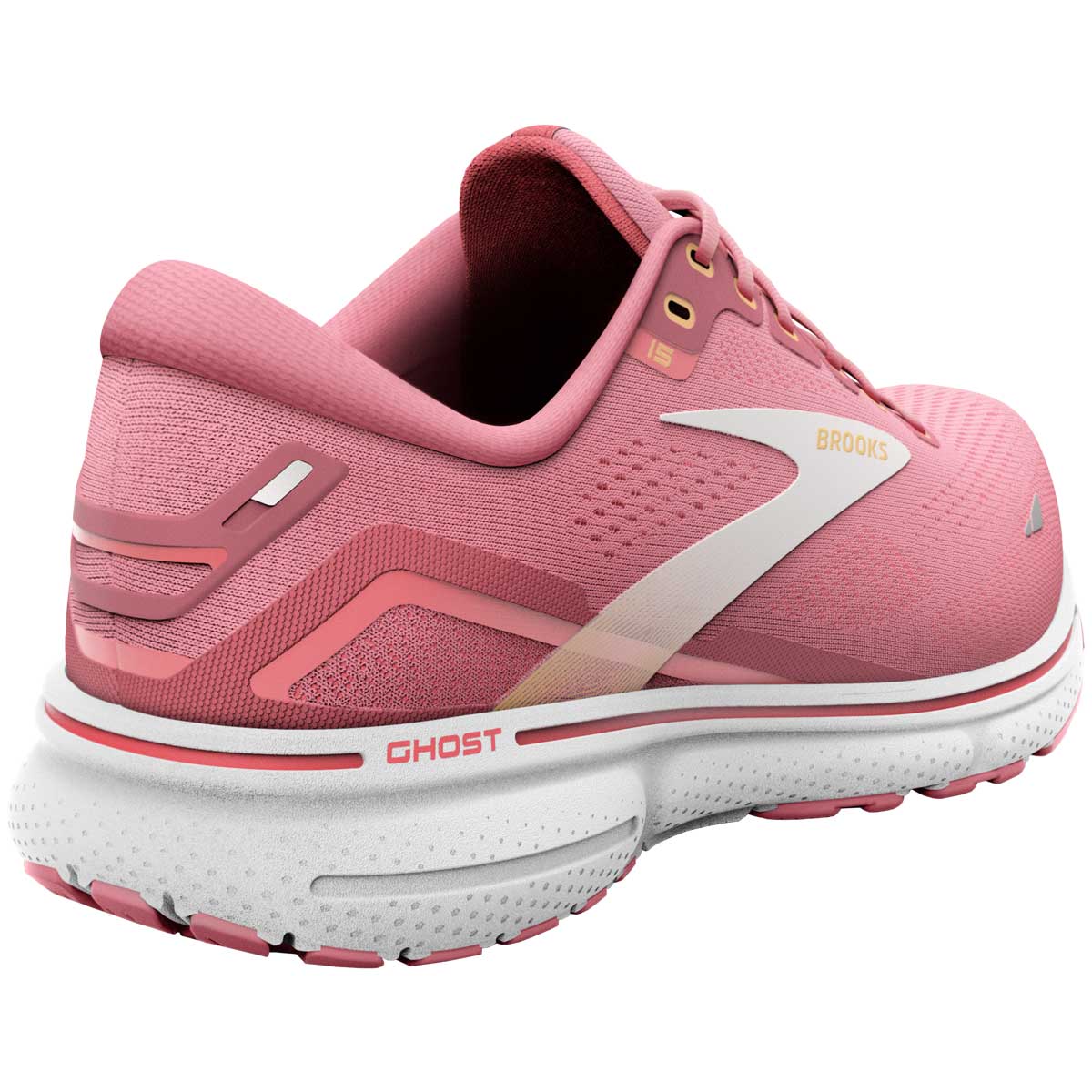 Tenis Brooks Running GHOST 15 Rosa Blanco Mujer