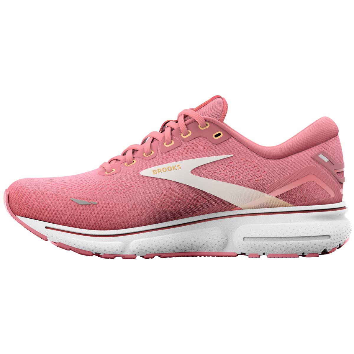 Tenis Brooks Running GHOST 15 Rosa Blanco Mujer