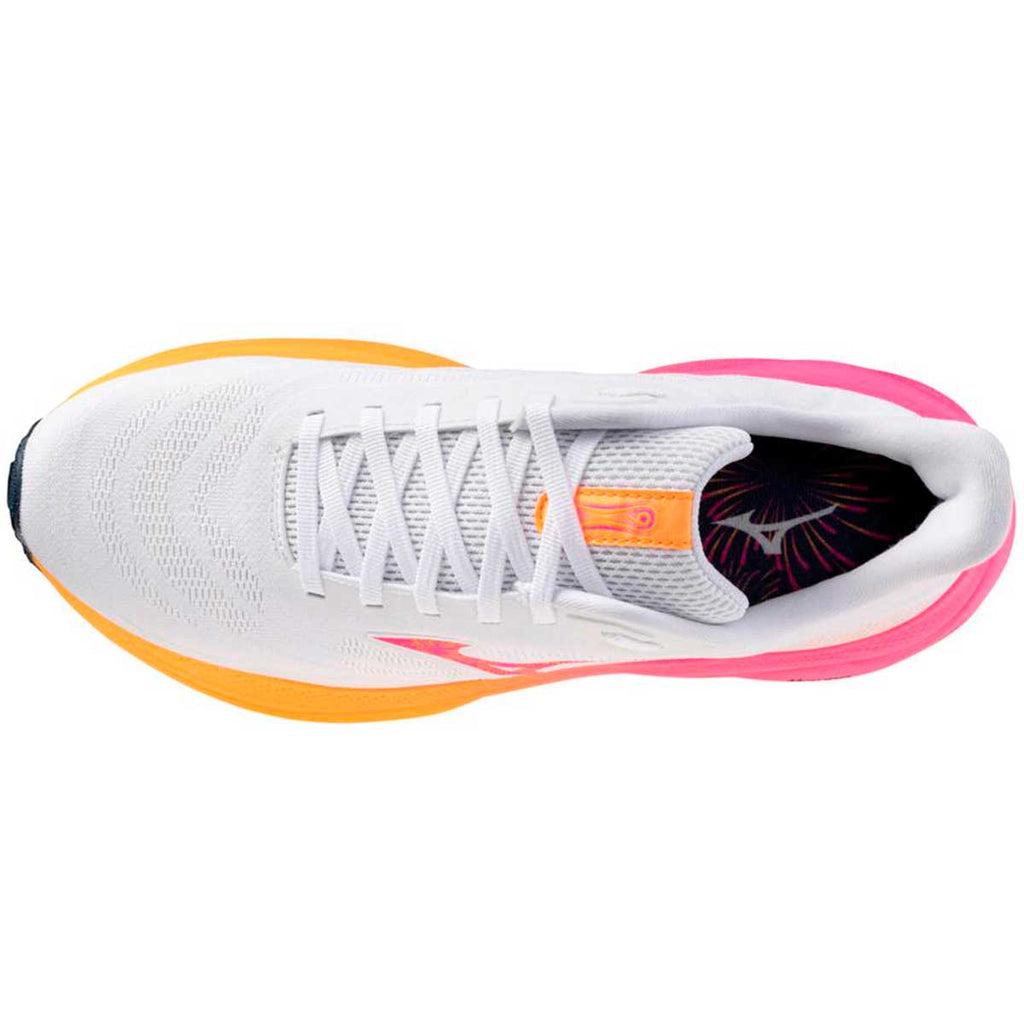Tenis Mizuno WAVE SKY 9 Hanabi Blanco Naranja Hombre