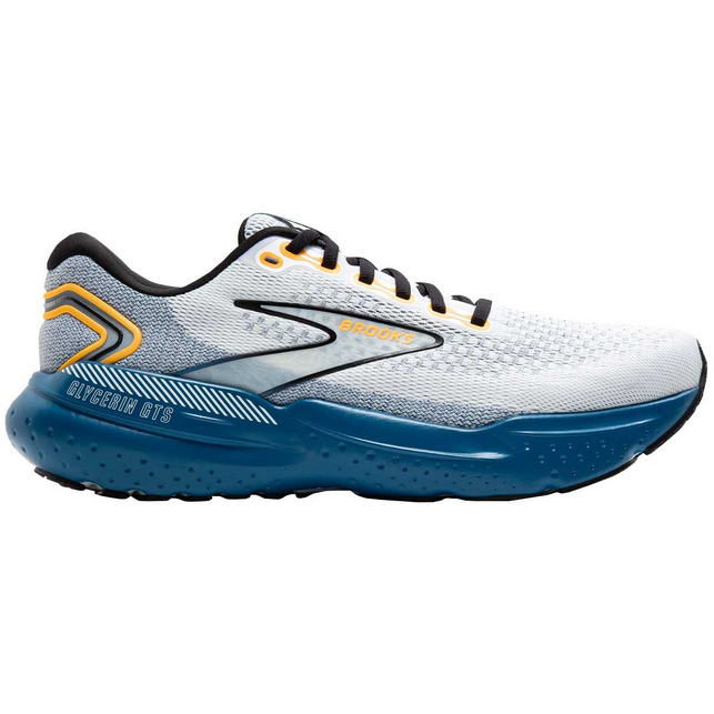 Tenis Running Brooks GLYCERIN GTS 21 Blanco Azul Hombre
