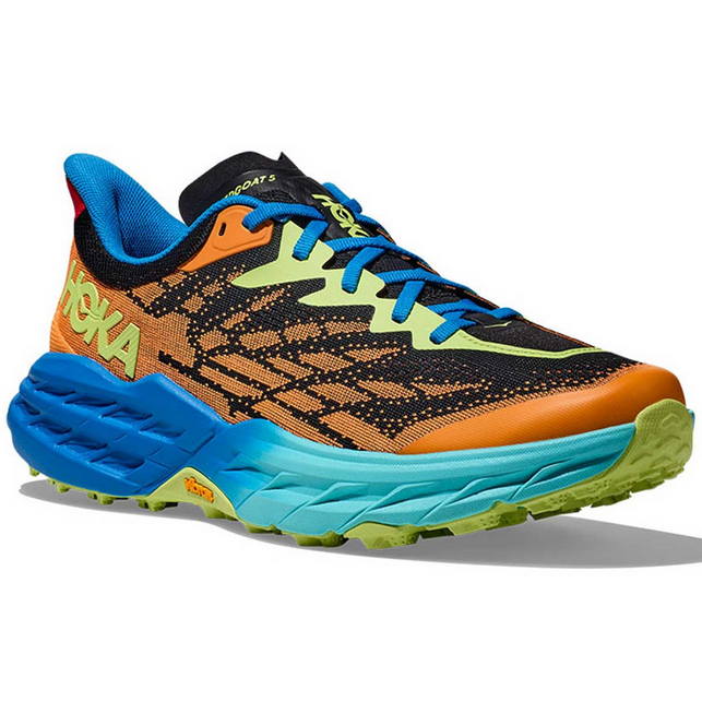 Tenis Hoka Trail Running SPEEDGOAT 5 Azul Amarillo Hombre