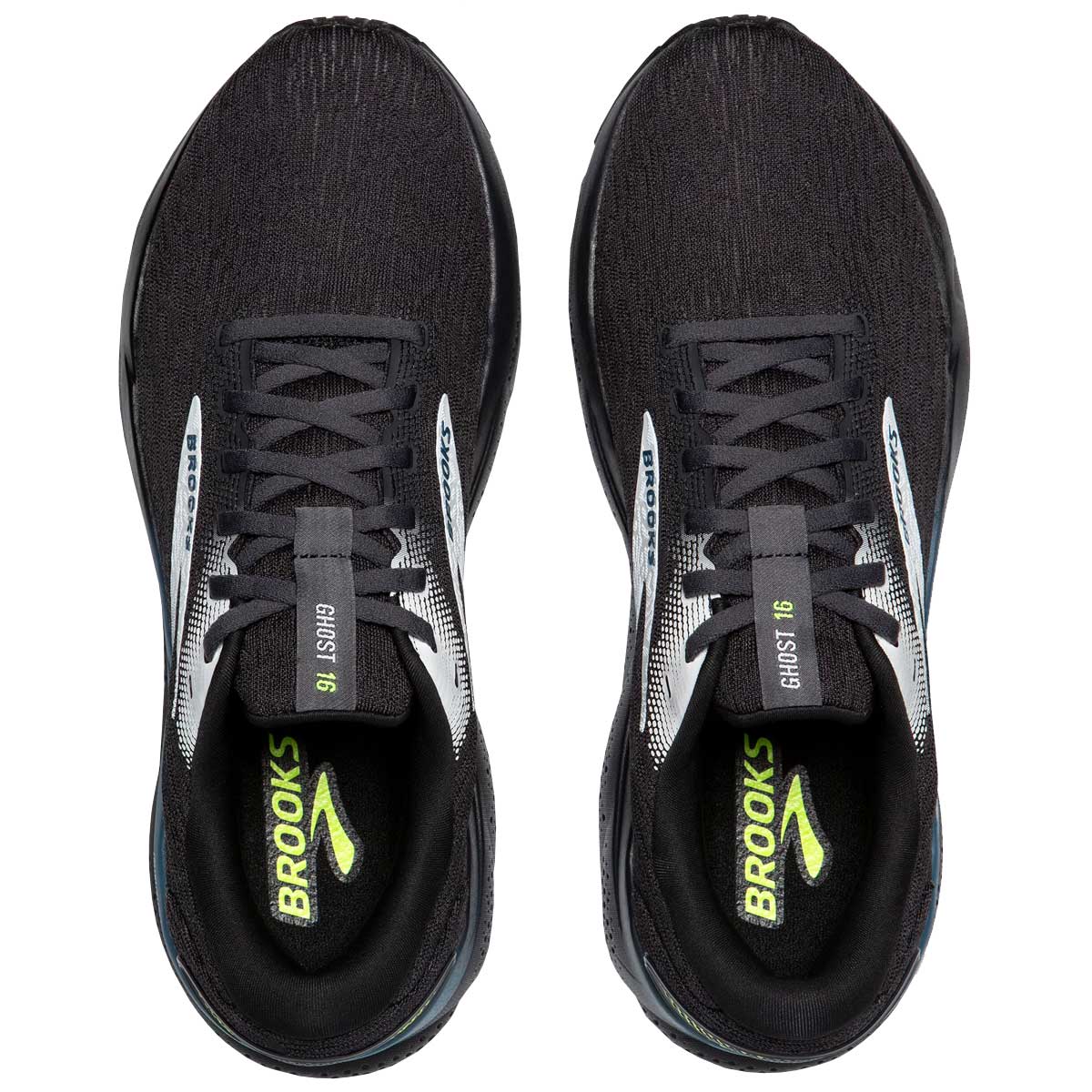 Tenis Brooks Running GHOST 16 Negro Azul Hombre
